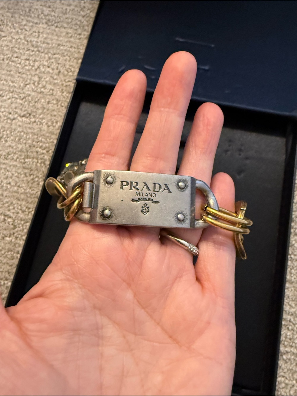 Prada Grey Crystal Bib necklace - Picture 2 of 4